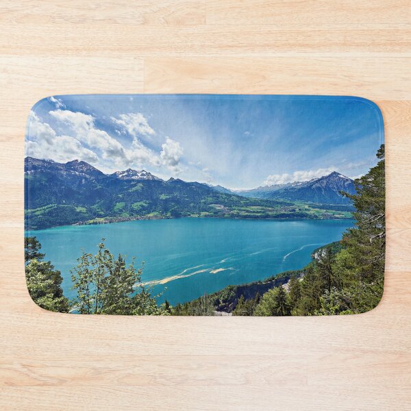 Item preview, Lake Thun with a view of the Kandertal – Swiss mountain idyll with a panoramic view designed and sold by beatbieri.ch.