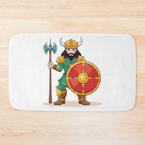 Item preview, Frowning angry Celtic warrior in a horned helmet, with shield and halberd or axe, Viking or Gallic warrior,  designed and sold by Danler.