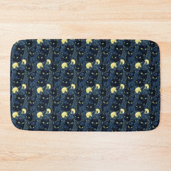 Item preview, Black Cat Bewitching Eyes & Flowers designed and sold by MidArtForge.