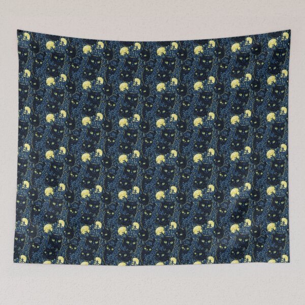 Item preview, Black Cat Bewitching Eyes & Flowers designed and sold by MidArtForge.