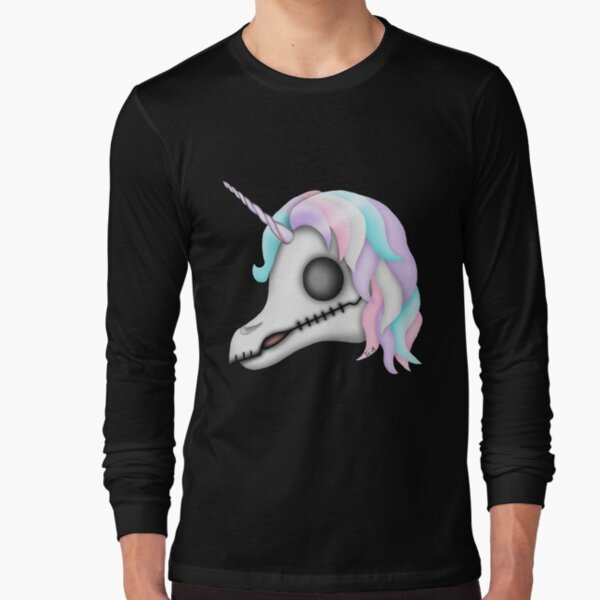 My Little Dead Unicorn | Rainbow Unicorn Skull | Black Long Sleeve T-Shirt