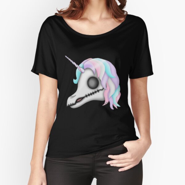 My Little Dead Unicorn | Rainbow Unicorn Skull | Black Relaxed Fit T-Shirt