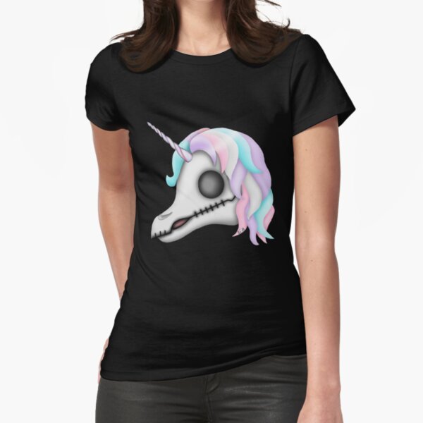 My Little Dead Unicorn | Rainbow Unicorn Skull | Black Fitted T-Shirt