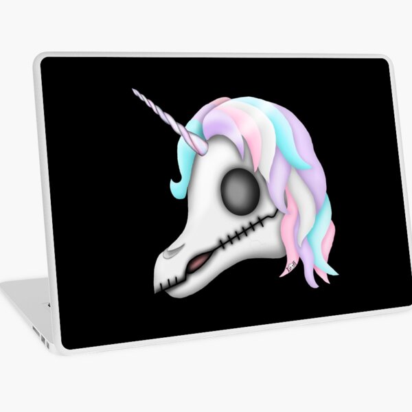 My Little Dead Unicorn | Rainbow Unicorn Skull | Black Laptop Skin