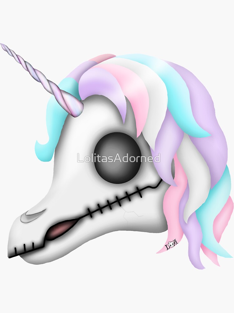 My Little Dead Unicorn | Rainbow Unicorn Skull | Black by LolitasAdorned