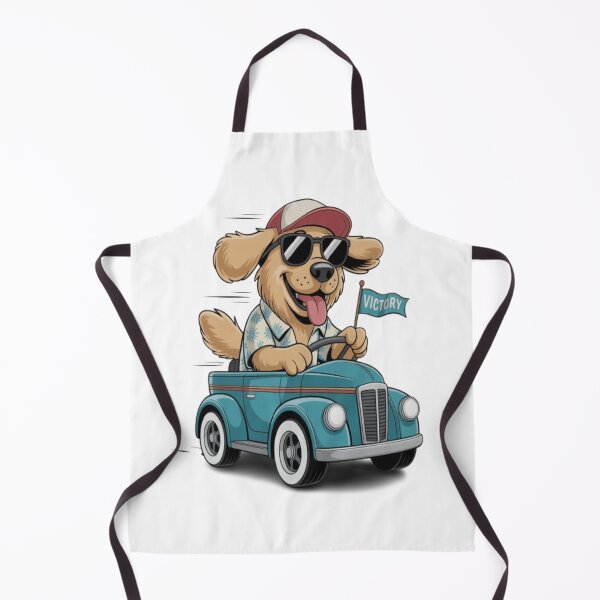 Item preview, Golden Retriever Victory Ride – Cool Dog Driving Cartoon Design designed and sold by Petpixy.