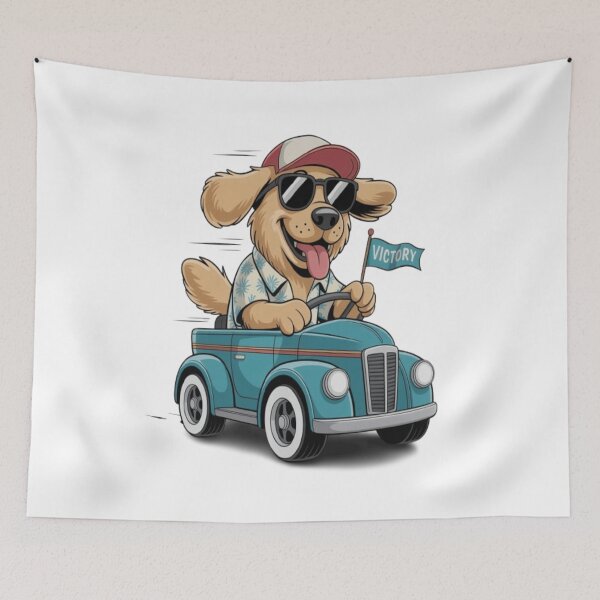 Item preview, Golden Retriever Victory Ride – Cool Dog Driving Cartoon Design designed and sold by Petpixy.
