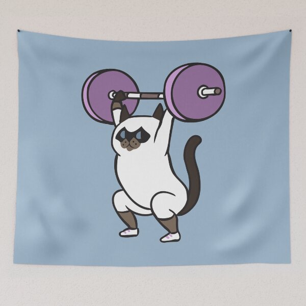Item preview, The snatch weightlifting Siamese cat designed and sold by Huebucket.