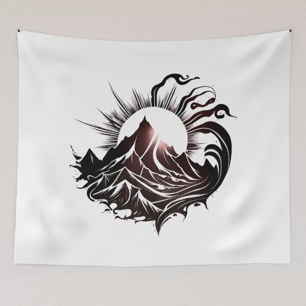 Item preview, Tribal Tattoo Mountain Sunset Spirit designed and sold by ShadowAndSlate.