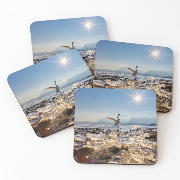 Item preview, Swan in front of a sun star – grace meets light magic designed and sold by beatbieri.ch.