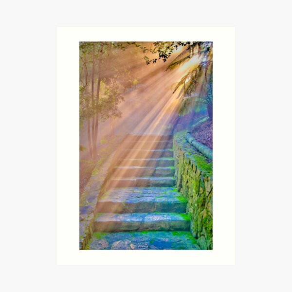 ...I saw before me a golden curtain and I climbed the stairs as if in a dream... Art Print