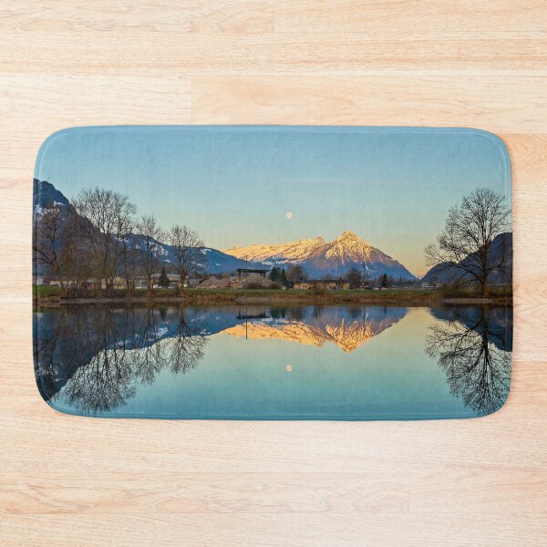 Item preview, Niesen reflection in the quarry lake – Swiss mountain meets still water surface designed and sold by beatbieri.ch.
