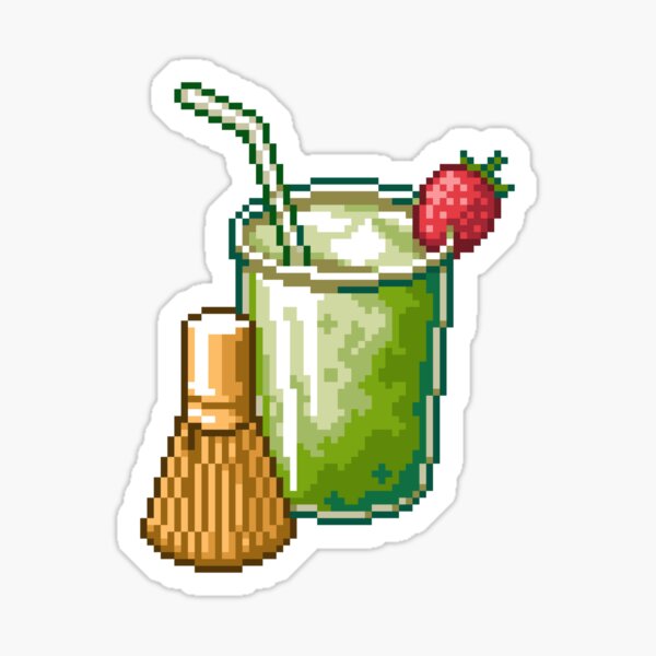 Item preview, Matcha Latte Pixel Art designed and sold by SassyBadgerGames.
