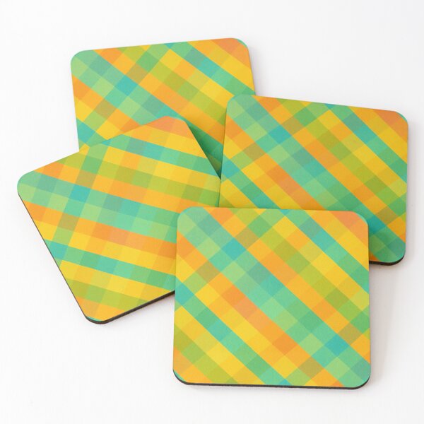 Item preview, Madras-Inspired Diagonal Plaid Seamless Pattern – Tileable Summer Check Design in Yellow, Green, and Aqua designed and sold by Sunstone Print.