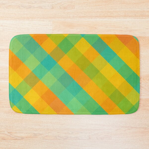 Item preview, Madras-Inspired Diagonal Plaid Seamless Pattern – Tileable Summer Check Design in Yellow, Green, and Aqua designed and sold by Sunstone Print.