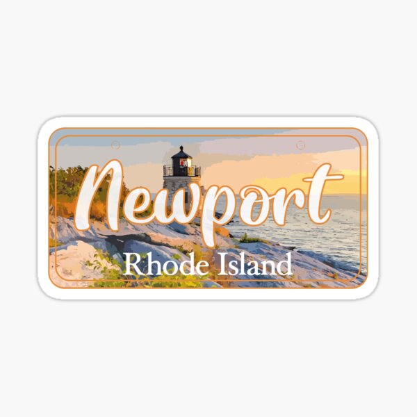 Aperçu de l'œuvre Phare de plaque d'immatriculation de Newport Rhode Island créée et vendue par Designed By Rachel.