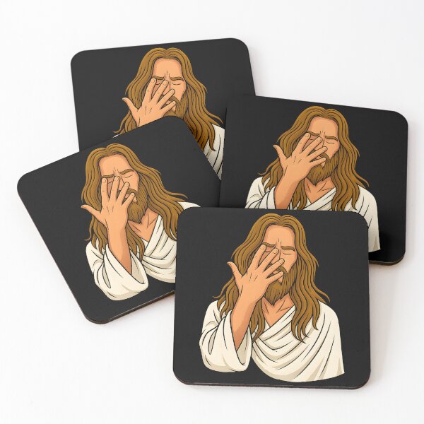 Item preview, Funny Facepalm Jesus Meme Art  designed and sold by DrawHandArt.