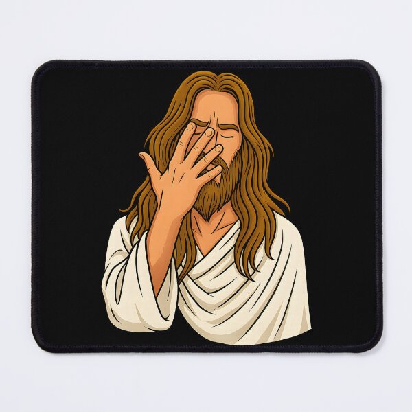 Item preview, Funny Facepalm Jesus Meme Art designed and sold by DrawHandArt.