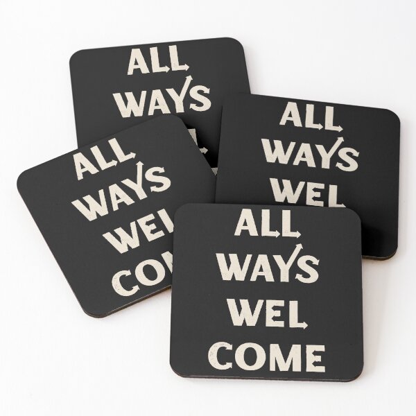 Item preview, All Ways Welcome Typography Poster, Western Wall Art, Southwestern Decor, Entryway Art, Type Print, Eclectic Boho Design, Black and White designed and sold by AnsadoWinu.