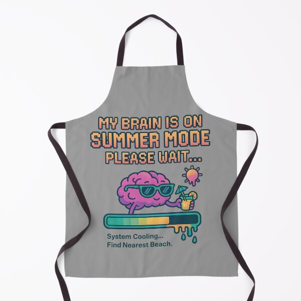 Item preview, My Brain Is on Summer Mode – Funny Tech Vacation Loading Shirt designed and sold by Maximilianos.
