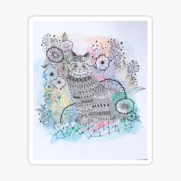 Item preview, Zen tangle cat designed and sold by Fred  Terpe.