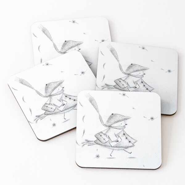 Item preview, Bird Mailing Letter on a Windy Day | Gentle Cozy Illustration designed and sold by AngelaMarieArt.