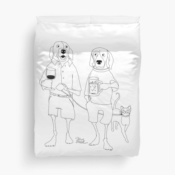 Item preview, Dogs casually Walking with Drinks and Leashed Cat designed and sold by Luther Studio.
