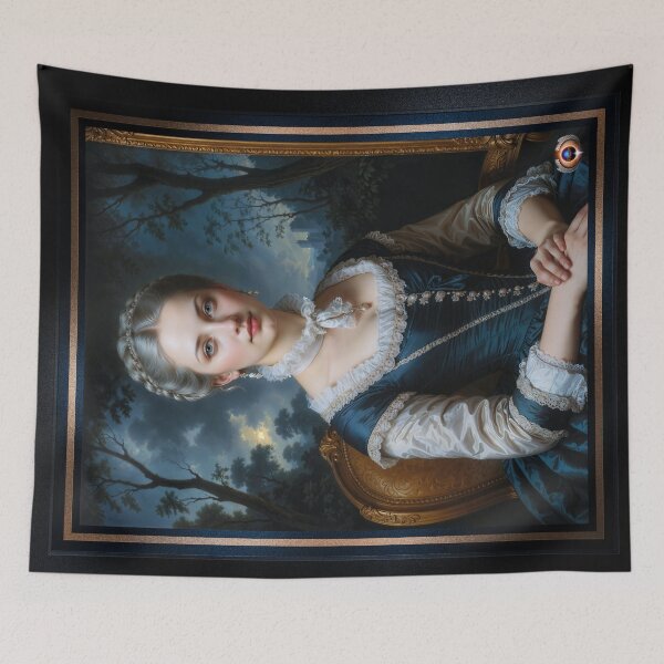 Item preview, Elegant 18th Century Portrait Of Liliane Viviane In Graceful Rococo Aesthetic Setting Enchanting AI Concept Art by Xzendor7 designed and sold by Xzendor7 Digital Art Creations.