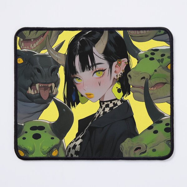Item preview, Edgy Anime Girl with Reptile Horde designed and sold by bubblegoth.