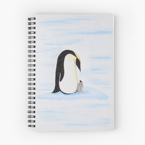 Item preview, Mama and Baby Penguin Drawing | Cute Penguins | Penguin Art designed and sold by AngelaMarieArt.