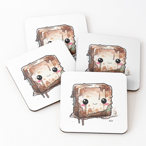 Item preview, Cute Melting Chocolate Block Character Watercolor designed and sold by UnboxedZone.