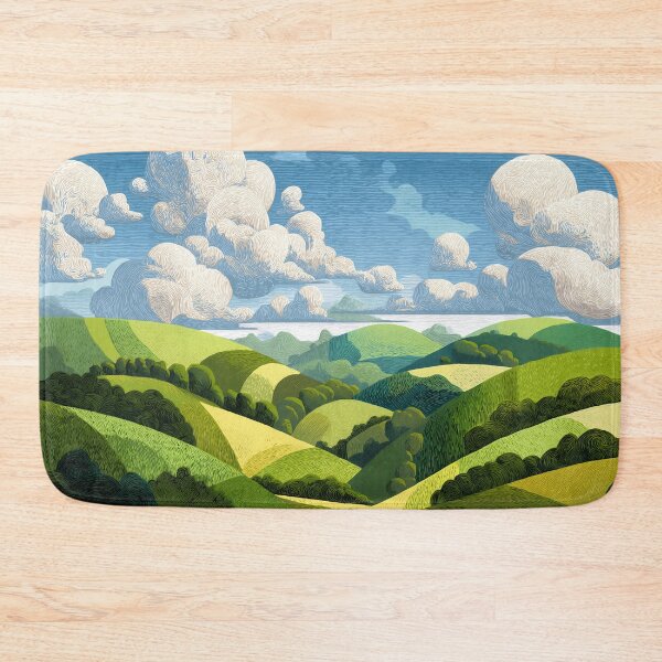 Item preview, Rolling green hills and soft clouds designed and sold by valerko26.