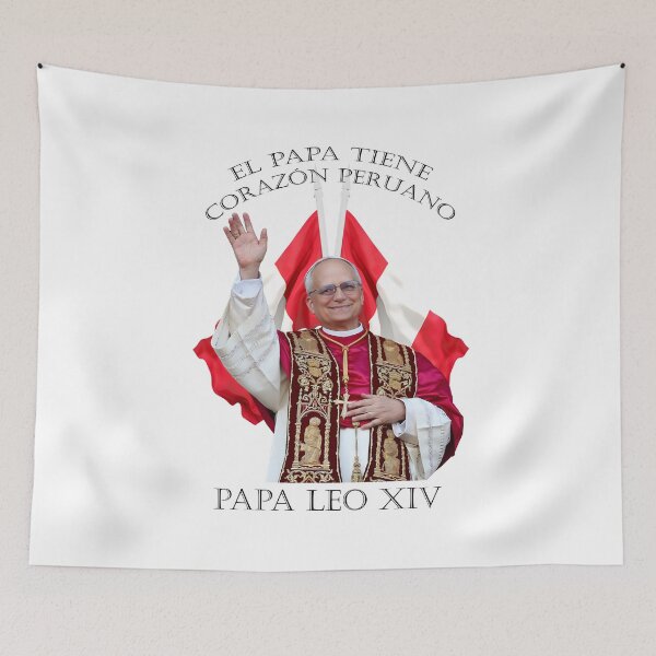 Item preview, Papa Leo XIV Pope Leo Peruvian Heart designed and sold by CELTIC-DESIGNS.