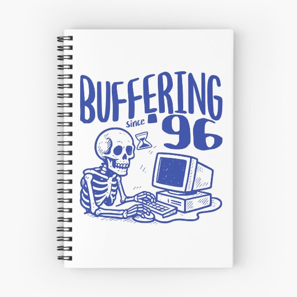 Artikelvorschau, Puffern seit 96 – Retro-Programmierer-Witz-Design entworfen und verkauft von Honominu.