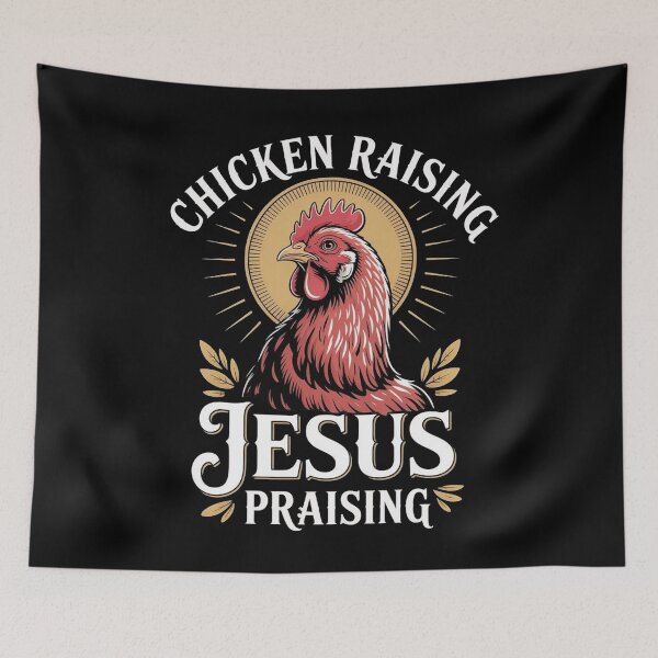 Item preview, Chicken Raising Jesus Praising Funny Farm designed and sold by Redgiant87x.