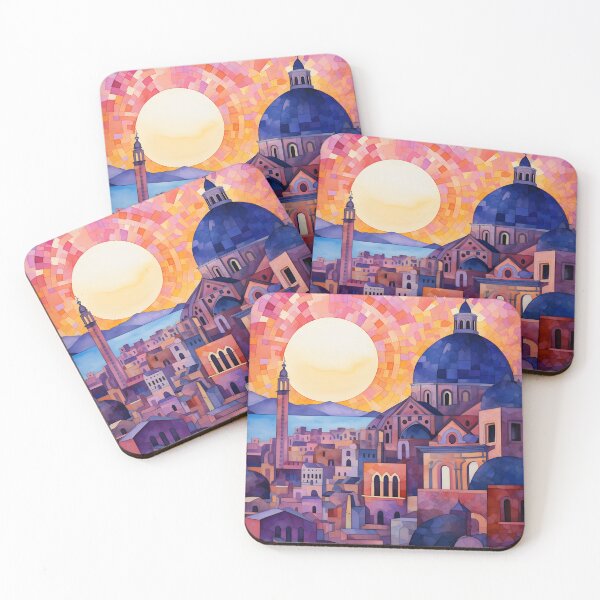 Item preview, Sunset Over Ancient City – Stained Glass Mosaic Art designed and sold by UmutK.