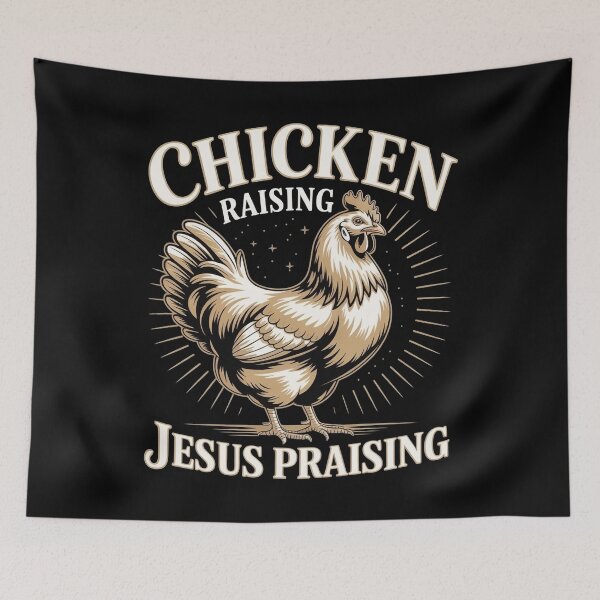 Item preview, Chicken Raising Jesus Praising Funny Farm designed and sold by Redgiant87x.