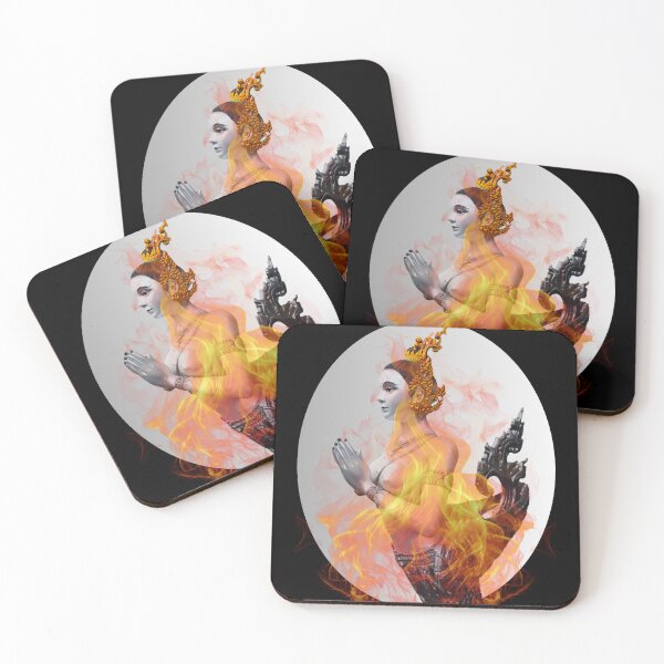 Item preview, Flaming Kinnaree in B&W designed and sold by Linklandiya.