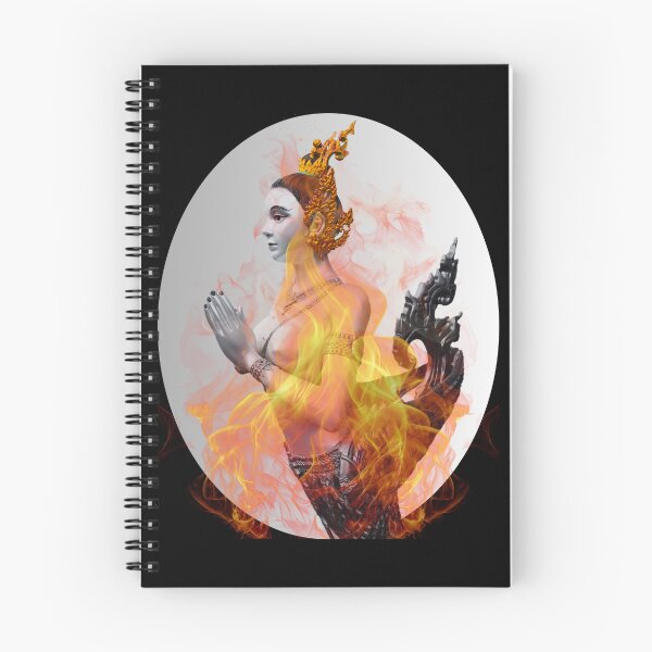 Item preview, Flaming Kinnaree in B&W designed and sold by Linklandiya.