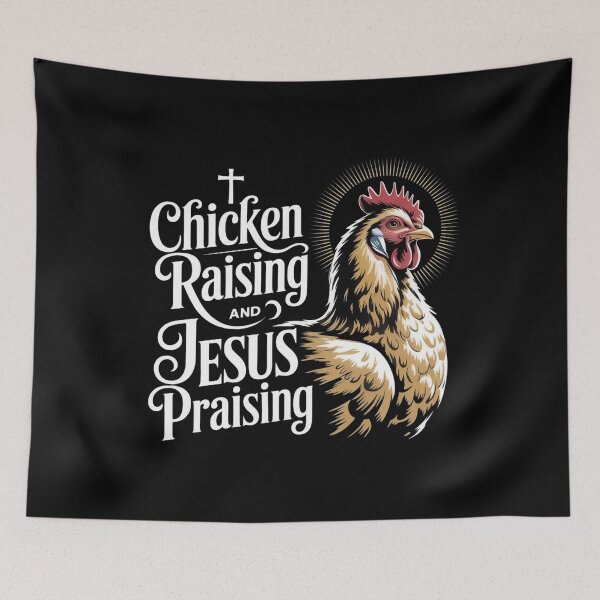 Item preview, Chicken Raising Jesus Praising Funny Farm designed and sold by Redgiant87x.