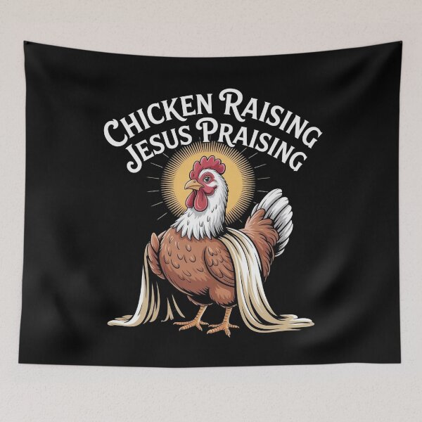 Item preview, Chicken Raising Jesus Praising Funny Farm designed and sold by Redgiant87x.