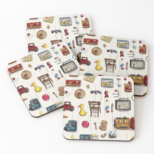 Item preview, Joyful Childhood Objects on Pale Textured Background designed and sold by Piotrek0001.