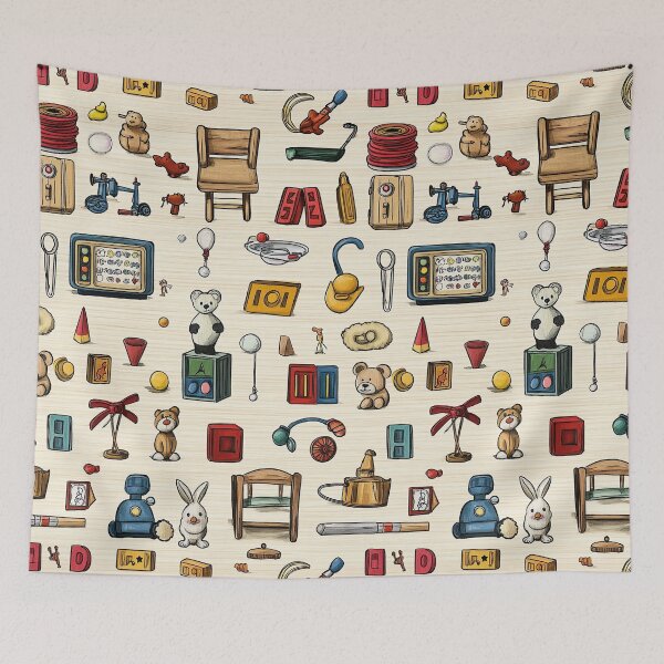 Item preview, Balanced Toy Composition with Cozy Retro Feel designed and sold by Piotrek0001.