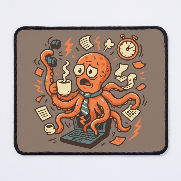 Item preview, Overworked Octopus - Office Chaos designed and sold by TeeLabDesign.