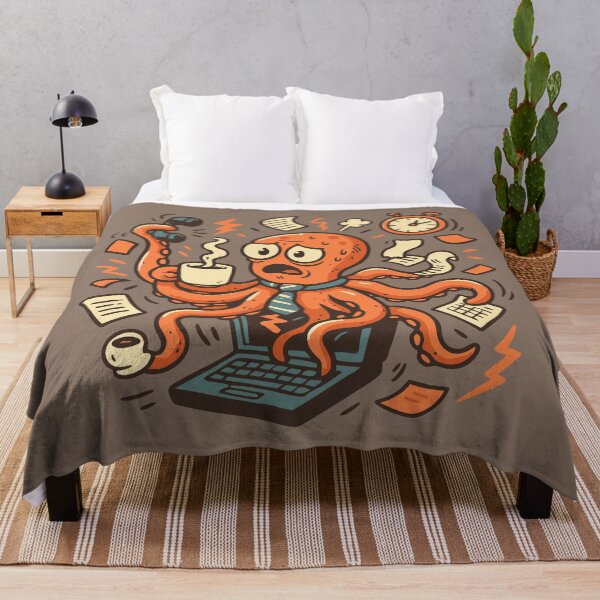 Item preview, Overworked Octopus - Office Chaos designed and sold by TeeLabDesign.