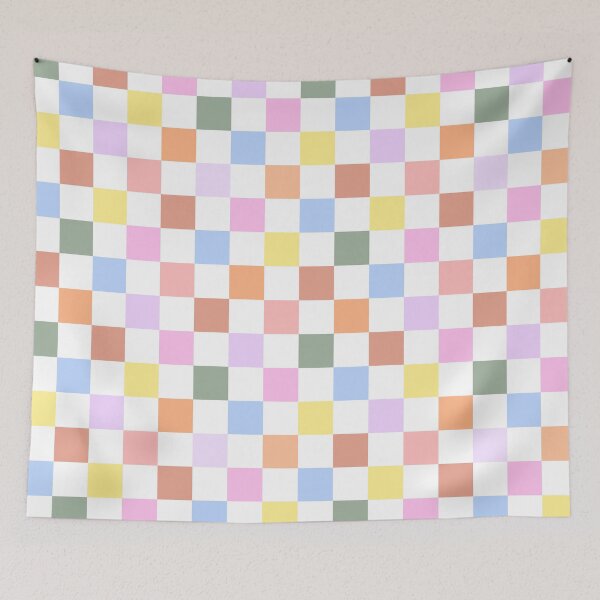 Item preview, Retro, Rainbow, Pastel Multi Colour, Checkerboard designed and sold by OneThreeSix.