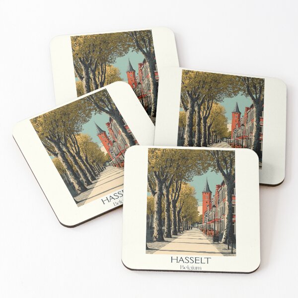 Item preview, Hasselt Poster – Tree-Lined Avenue & Towering Cathedral designed and sold by TuncGK.