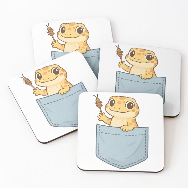 Item preview, Pocket Gecko with Bug Snack | Cute Reptile Cartoon Design designed and sold by ArtbotsGallery.