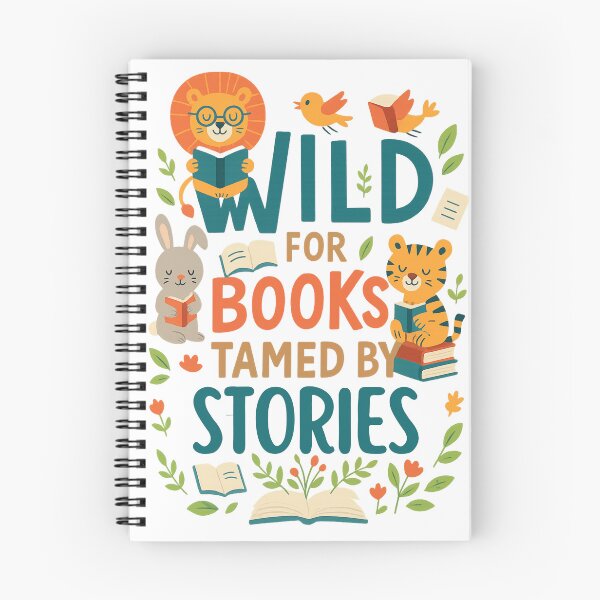 Item preview, Wild for books tamed by stories design ideal for libraries, bookstores, and peaceful bookworm moments designed and sold by puurfectcat.
