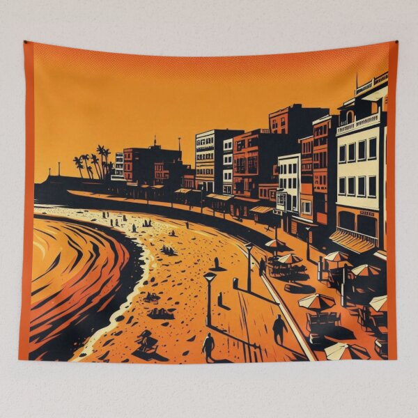 Item preview, Tenerife Beach Comic Style Art – Bold Orange Graphic Design for Beach Lovers, Vacation Vibes & Summer Apparel designed and sold by knalpot-design.